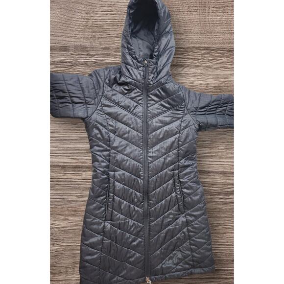 Columbia Omni Heat Long Puffer Coat Womens Small Hooded Winter Jacket Parka - Picture 2 of 16